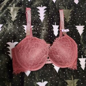 VS lace/jeweled push-up bra
